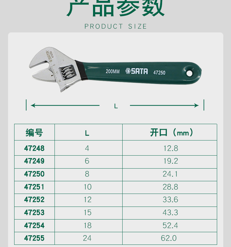 世达47254 450mm活动扳手