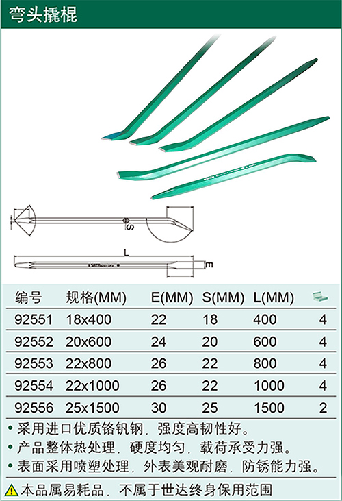 世达92551/18*400MM 撬棍