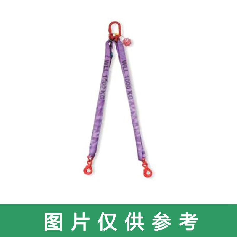 多来劲 双腿圆型吊带组合吊具,1.4T*2m,11.2T欧式强力环,配16T双环扣,配眼型自锁安全钩,05441402