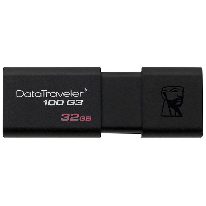 金士顿U盘，32GB USB3.0 U盘 DT100G3 黑色 滑盖设计 时尚便利