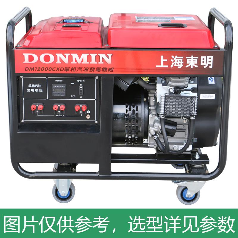 上海东明 开架式单相汽油发电机组，10kW，DM12000CXD，电启动,含电瓶