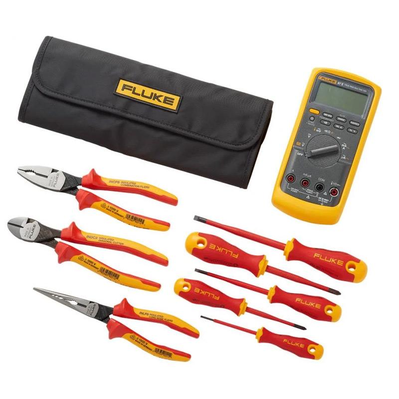 福禄克/FLUKE 87V工业万用表+绝缘手动工具入门工具包（5把绝缘螺丝刀和3把绝缘钳子），IB875K