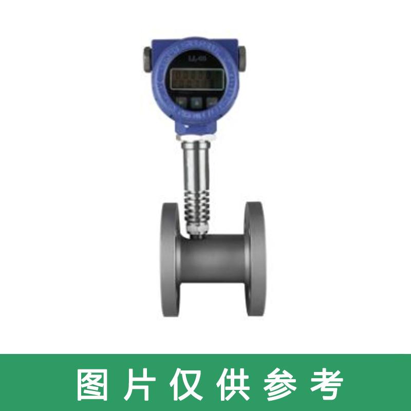 上仪 液体涡轮流量计，LWGYC-125/100-180℃/现场显示带4～20mA RS485/24V供电/304/0.5%/IP65/法兰