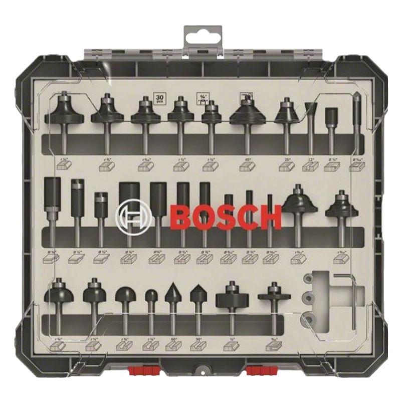 博世Bosch 木工铣刀30件套装 1/4柄 2607017476