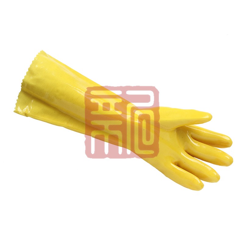 千禧龙045黄棉毛浸塑手套（45cm） - 千禧龙