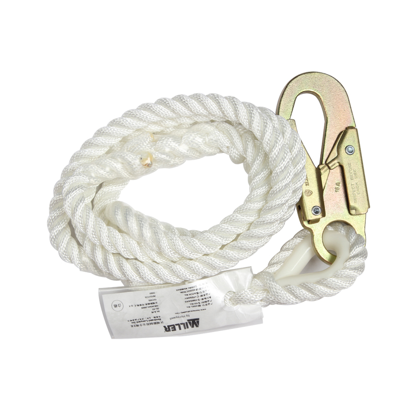 HONEYWELL/霍尼韦尔 DL-55三股绳限位系绳 绳直径12 毫米 配有1 个抓钩和1个连接环 2 米