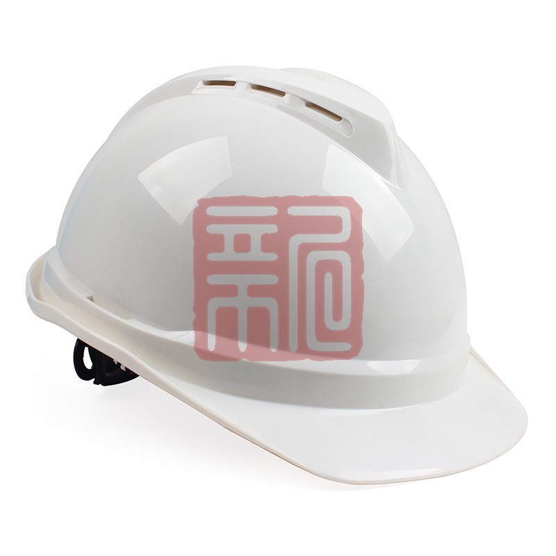 MSA/梅思安 10172488 V-Gard500豪华型白色PE安全帽带透气孔帽壳 超爱戴帽衬针织布吸汗带 D型下颌带 - 梅思安