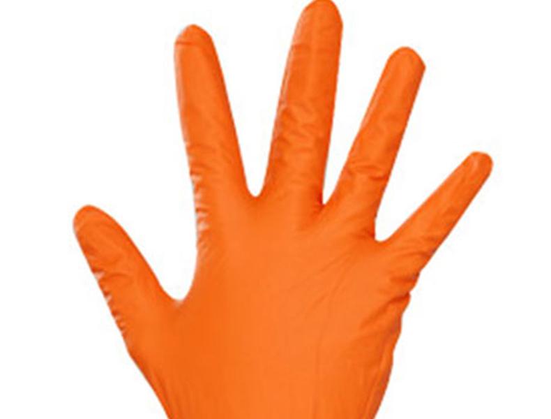 Ansell 安思尔 MicroFlex 93-856纹理手指卷边袖口橙色丁腈橡胶无粉手套-S