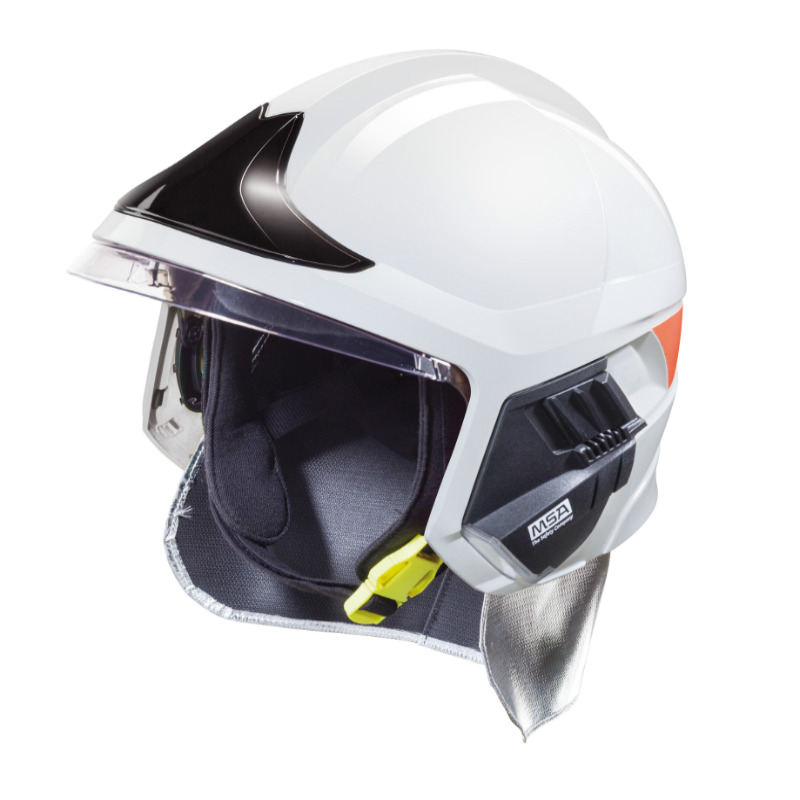 梅思安10158868消防头盔 F1XF 中号 白色 带电筒支架