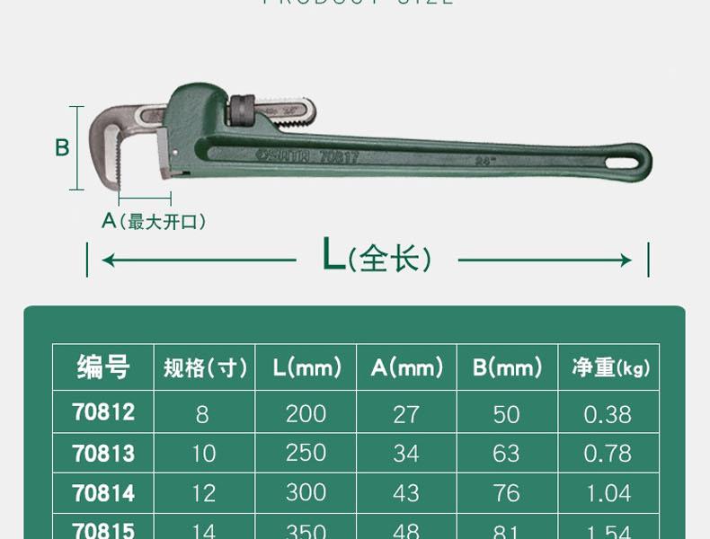 世达70815管钳14寸