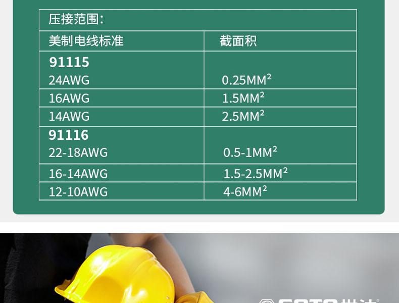 世达91116 精密裸端子压接钳7.5（0.5-6mm2)