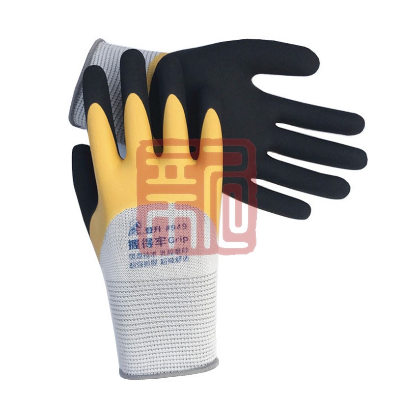 登升949弹力王涤纶乳胶涂层手套(清仓)