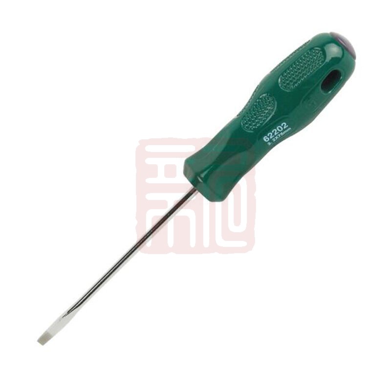 世达工具 62202一字型塑柄螺丝批3.2x75mm - 世达