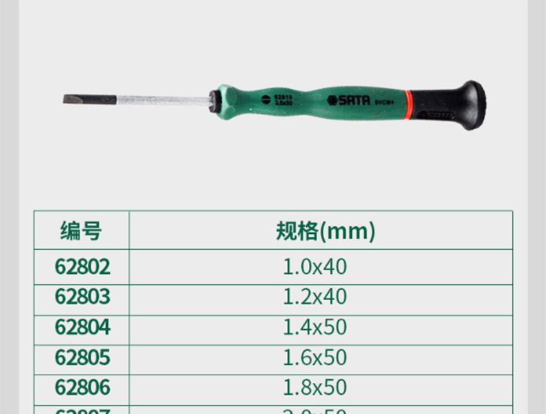 世达SATA 62806 一字微型螺丝批-1.8x50mm