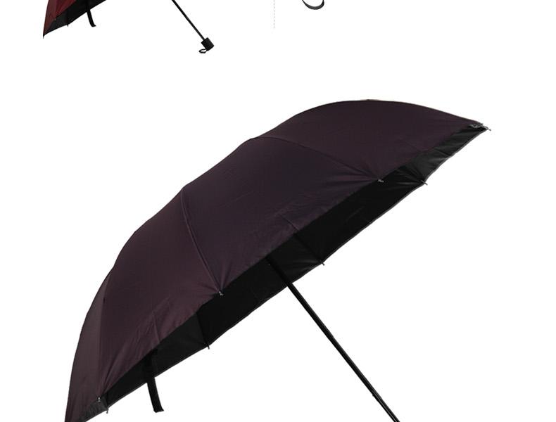 春和3701素色黑胶雨伞-藏青色
