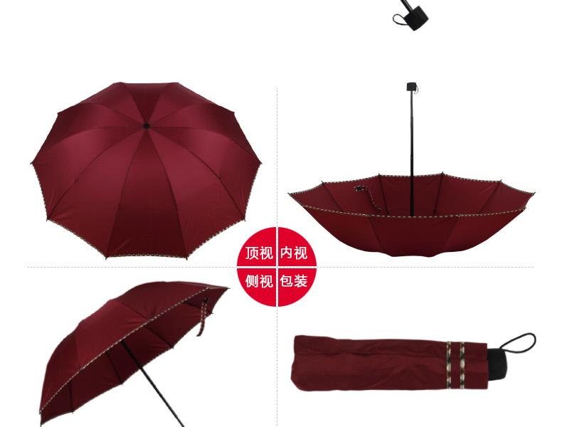 春和3602包边商务雨伞-红色