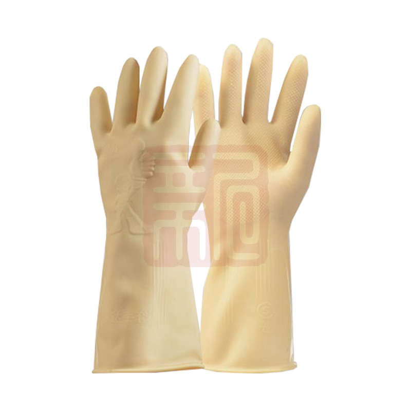 粤龙 A3新款 日用防护家务清洁防水洗碗耐用乳胶手套-S - 粤龙