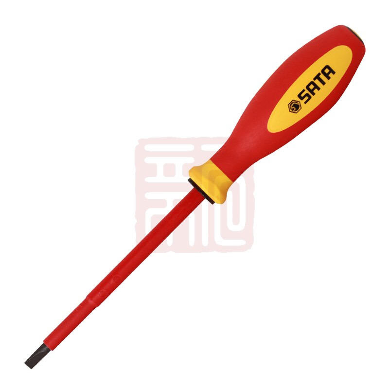 世达工具 61312 G系列三色柄一字形绝缘螺丝批（3MM*100MM） - 世达