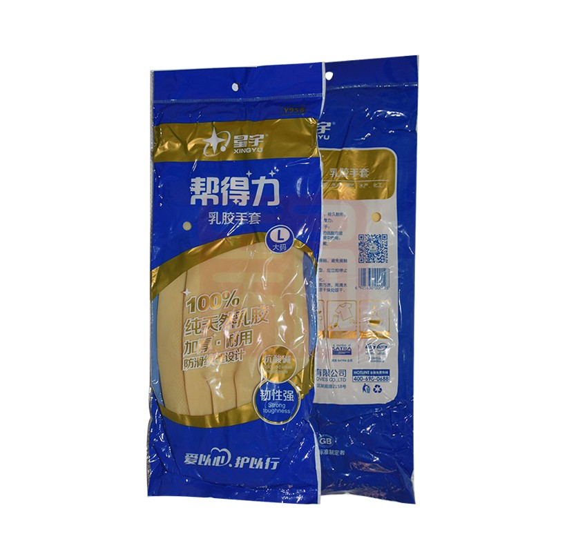 星宇Y958帮得力乳胶手套（米白色）-L - 星宇