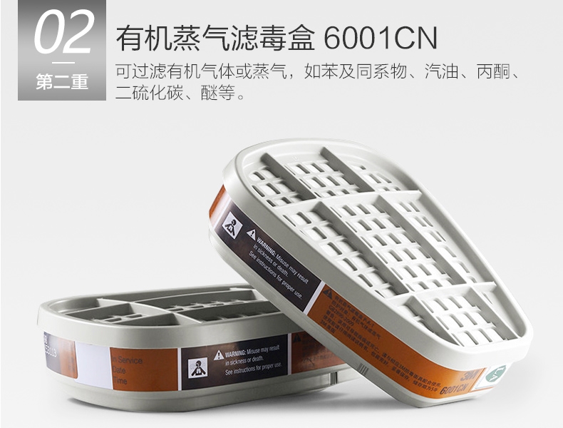 3M 电商版6200系列双罐 多种气体 呼吸防护套装 10盒/箱