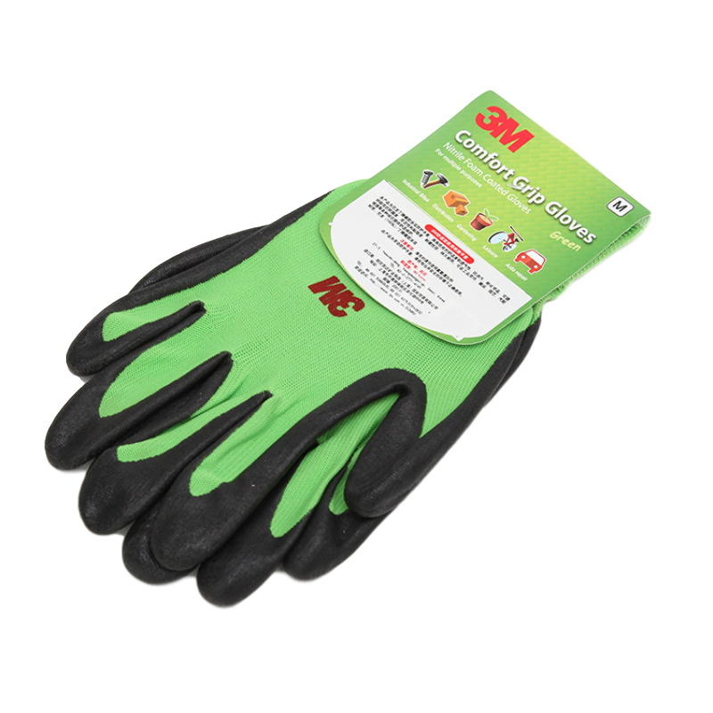 3M 舒适型防滑耐磨手套绿