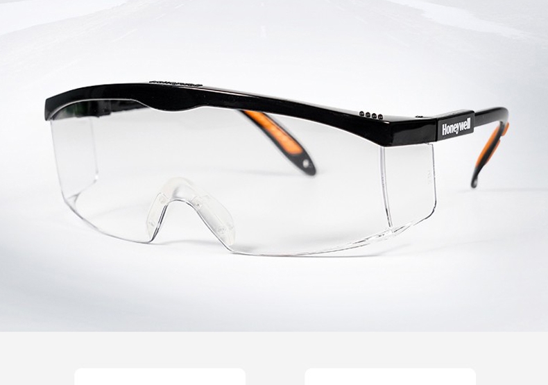 霍尼韦尔100210CN S200A加强防刮擦防护眼镜（黑架白屏）-黑色