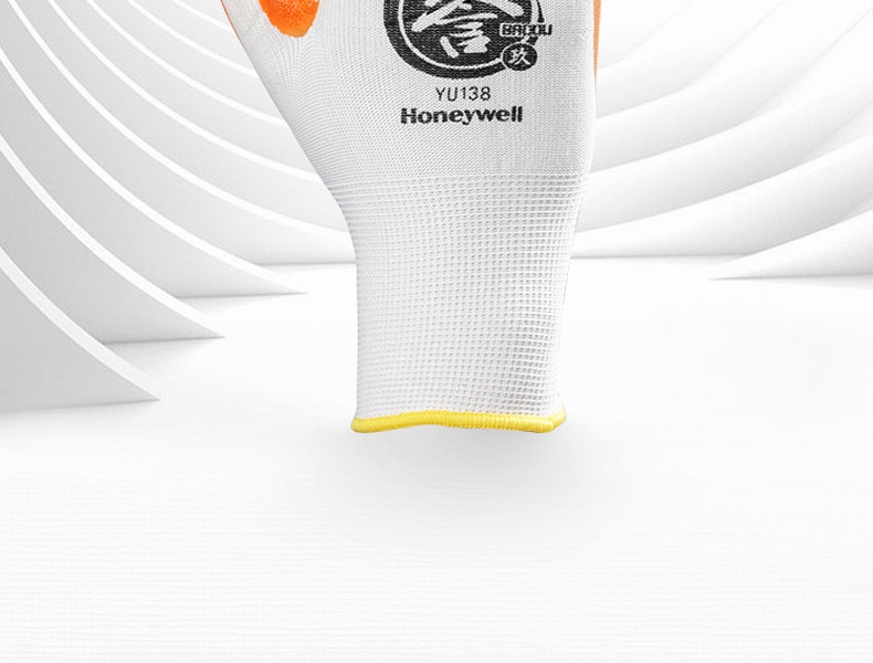 Honeywell霍尼韦尔YU138-09 誉乳胶涂层工作手套-13针白涤纶掌浸乳胶起皱