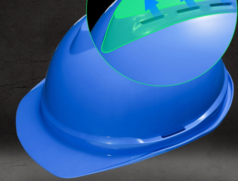 梅思安 10172481 V-Gard500 ABS湖蓝色带透气孔帽壳 超爱戴帽衬灰色针织布吸汗带D型下颏带