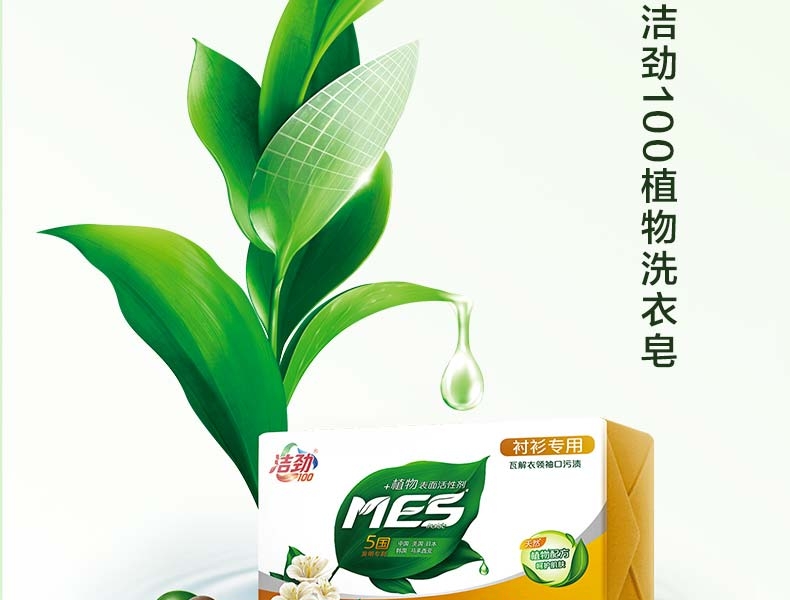 洁劲100 MES植物洗衣皂（180g*2）双块装