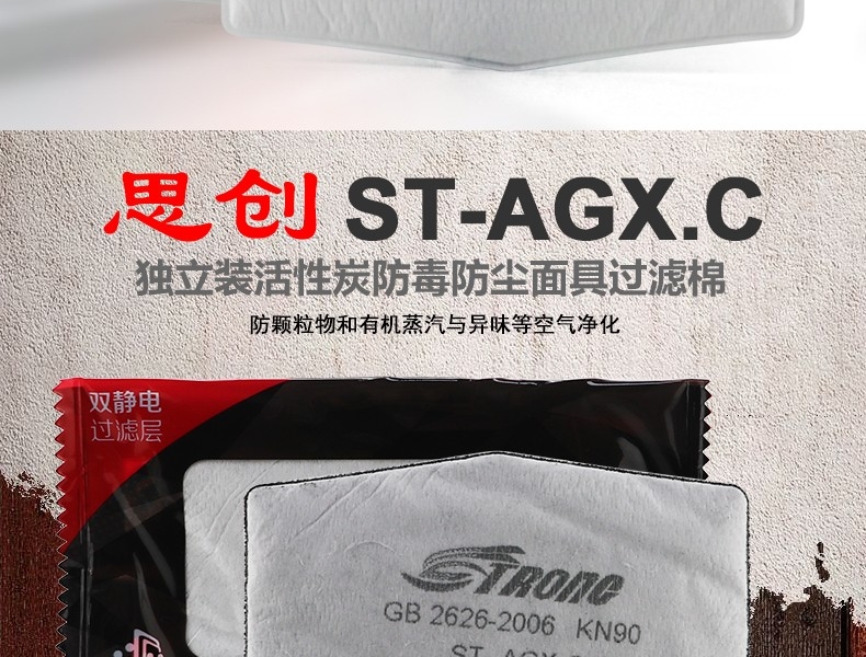 思创 ST-AGX1 KN90静电纤维超细滤芯片