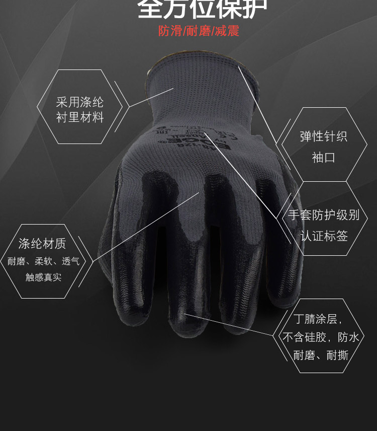 Ansel l安思尔 EDGE 48-128经济型手套（灰色）-7