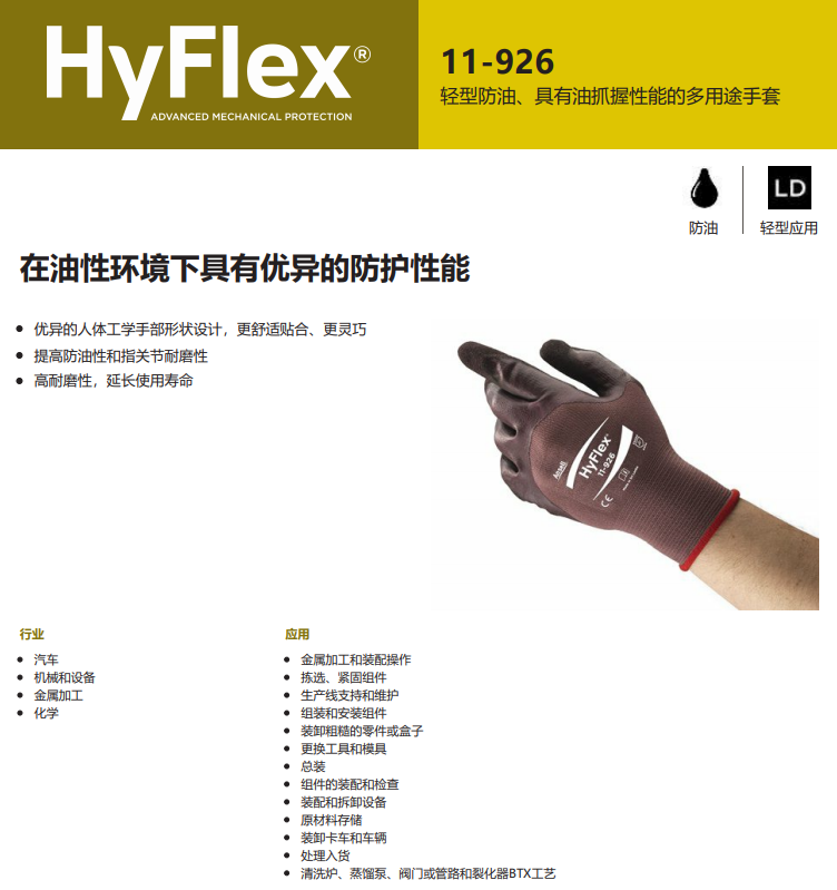 Ansell 安思尔 HyFlex 11-926手套-7