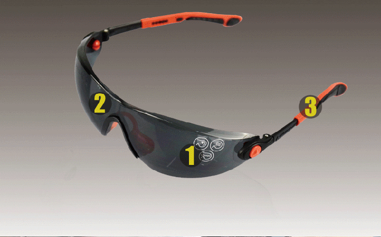 DELTAPLUS/代尔塔 101120 VULCANO2 SMOKE(VULC2NOFU)时尚型安全眼镜(黑色)