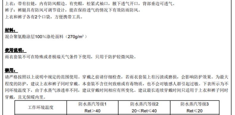 代尔塔407008 EN850雨衣 藏青色