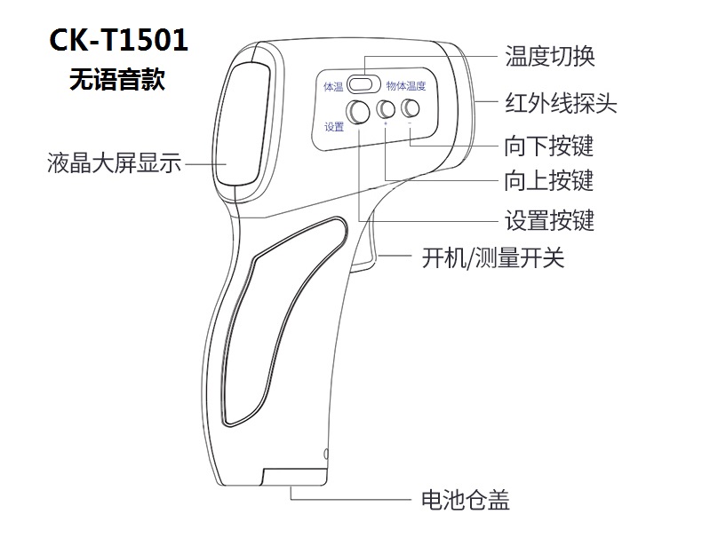 长坤 CK-T1501 非接触式红外体温计