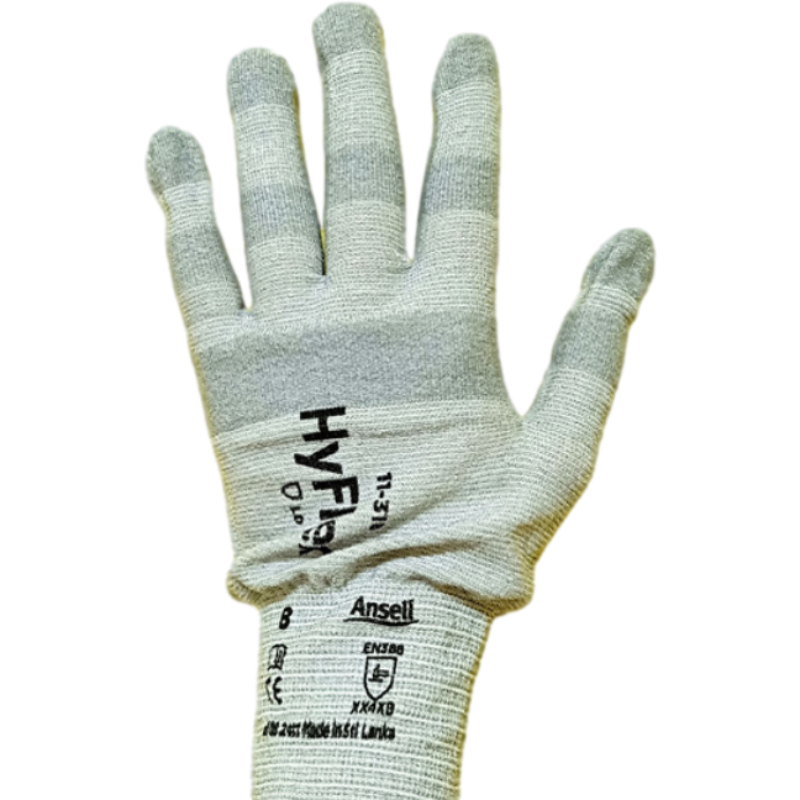 Ansell 安思尔 HyFlex 11-318 针织弹性针织袖口灰色手套-6