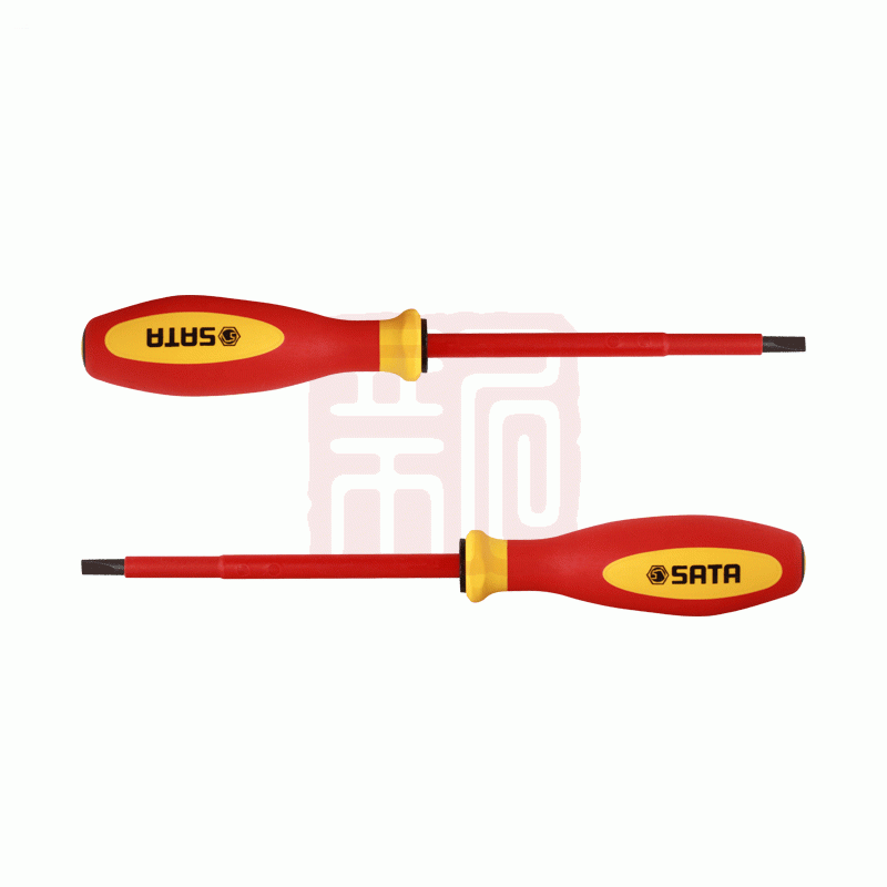 世达工具 61313 G系列三色柄一字形绝缘螺丝批（4MM*100MM） - 世达