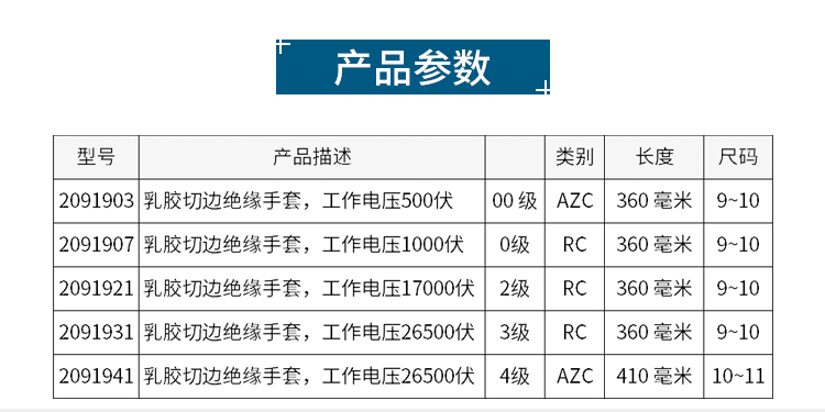 霍尼韦尔 2091903-09电工绝缘手套 工作电压500V 0级