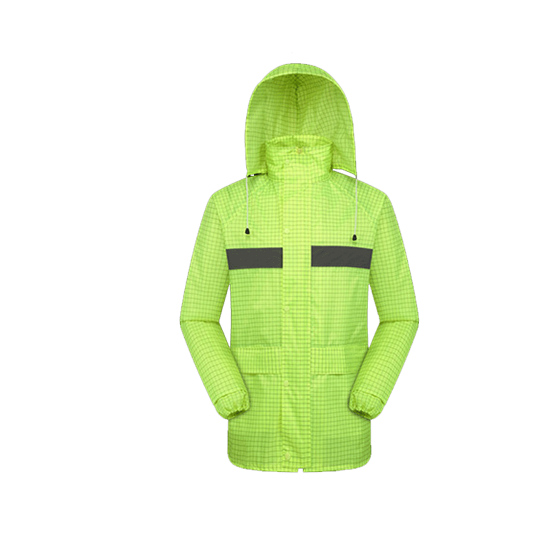 燕王 667防静电防水处理安全反光化工雨衣套装荧光黄色-XXXXL