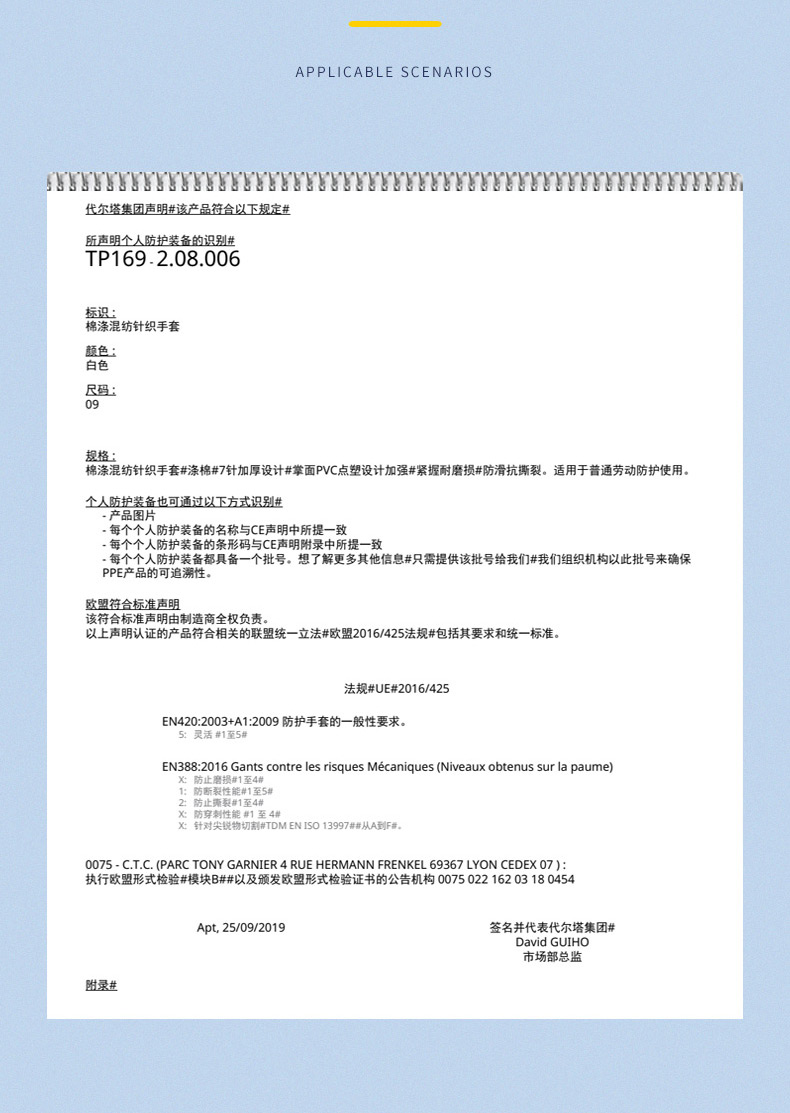 DELTAPLUS/代尔塔208006-9 PVC 点塑手套 工作防滑手套 TP169