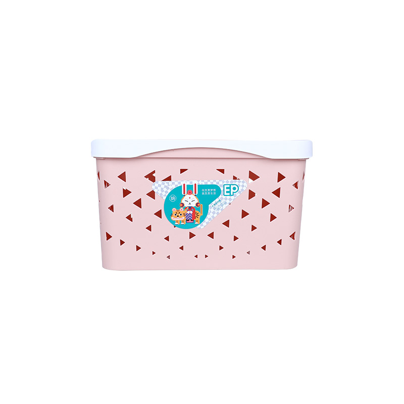 英派 0228多维立体带盖收纳筐L 10.7L-深绿色