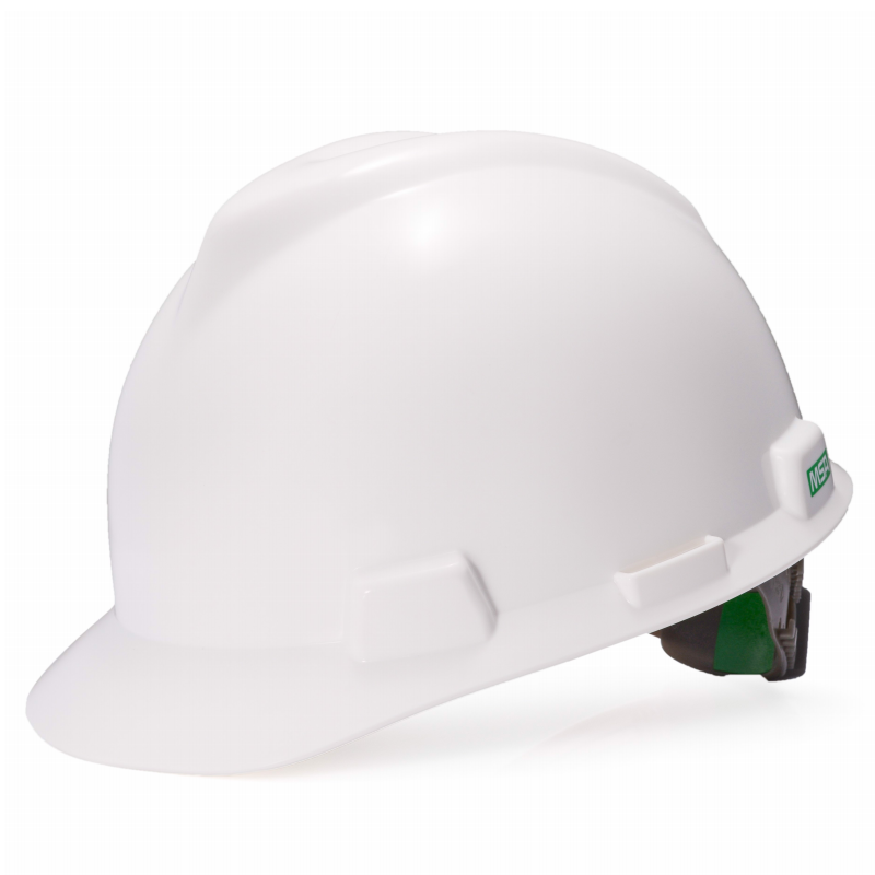 梅思安 10224010 V-Gard标准型抗静电安全帽 ABS帽壳超爱戴帽衬PVC吸汗带尼龙顶带国标Y型下颌带-白色
