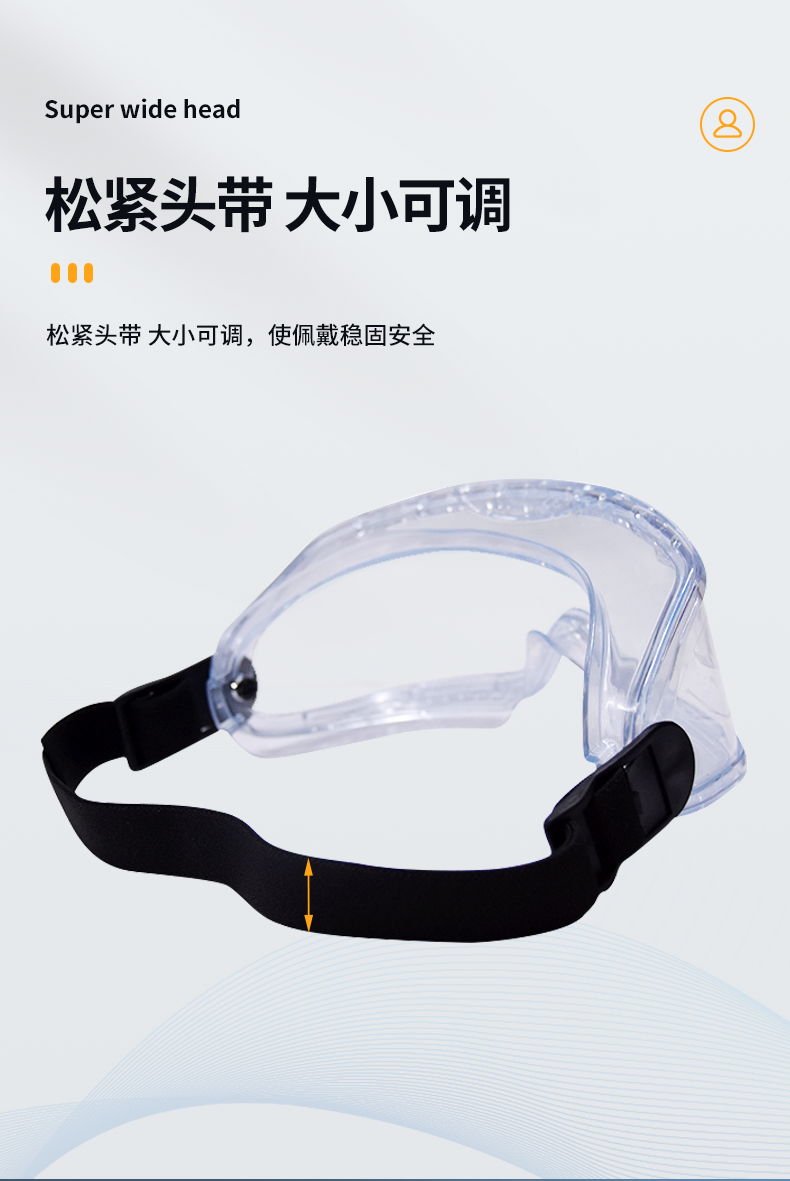 MSA梅思安 威护防护眼罩10203291 透明防雾镜片 可调超宽头带-白色透明