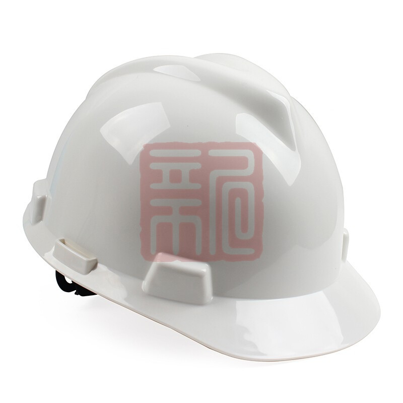梅思安 10220086 ABS矿帽安全帽 一指键帽衬 PVC吸汗带 尼龙顶带 国标Y型四点式下颌带-白色 - 梅思安