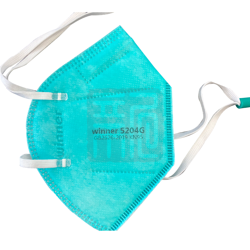 稳健 5204G KN95颗粒物防护口罩绿色头戴式（604-008736） - 稳健医疗