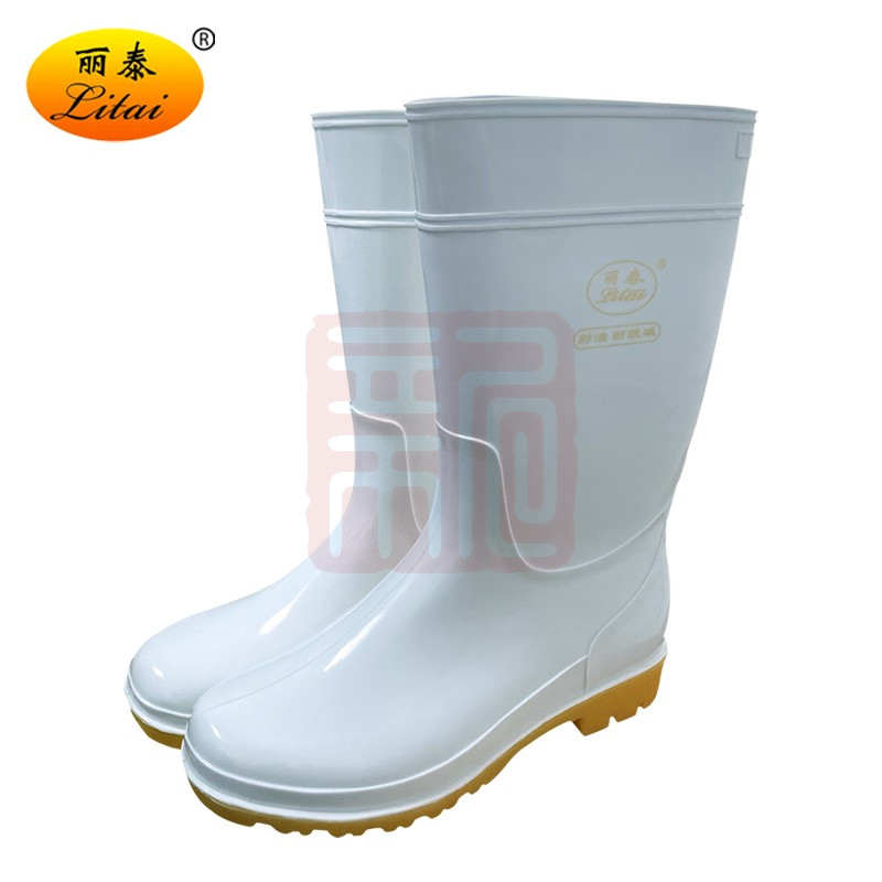 丽泰白色中腰单食品雨靴-36