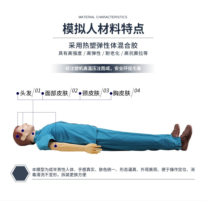 继科 KS/CPR610A心肺复苏模拟人 多功能人体模型 全身简配款