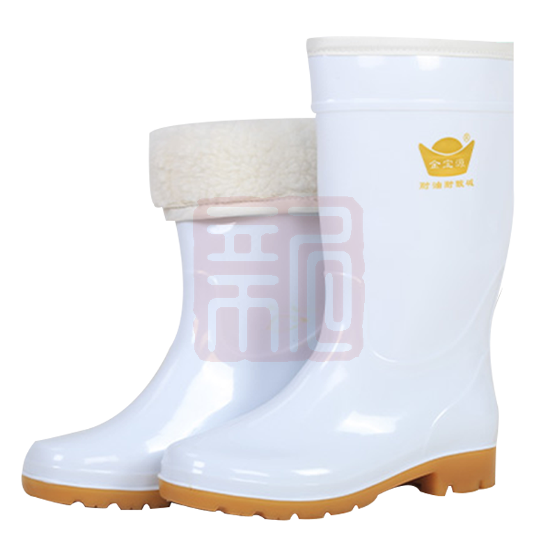 金宝源 中筒白色加绒食品雨靴-38 - 金宝源