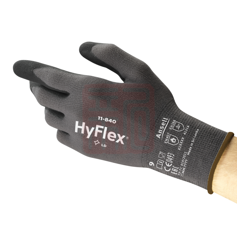Ansell安思尔 HyFlex 11840手掌丁腈涂层耐磨防滑劳保手套（电商）6 - 安思尔