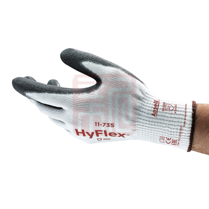 Ansell 安思尔 HyFlex 11735 手掌PU涂层5级防割手套（电商）7__allen__ - 安思尔
